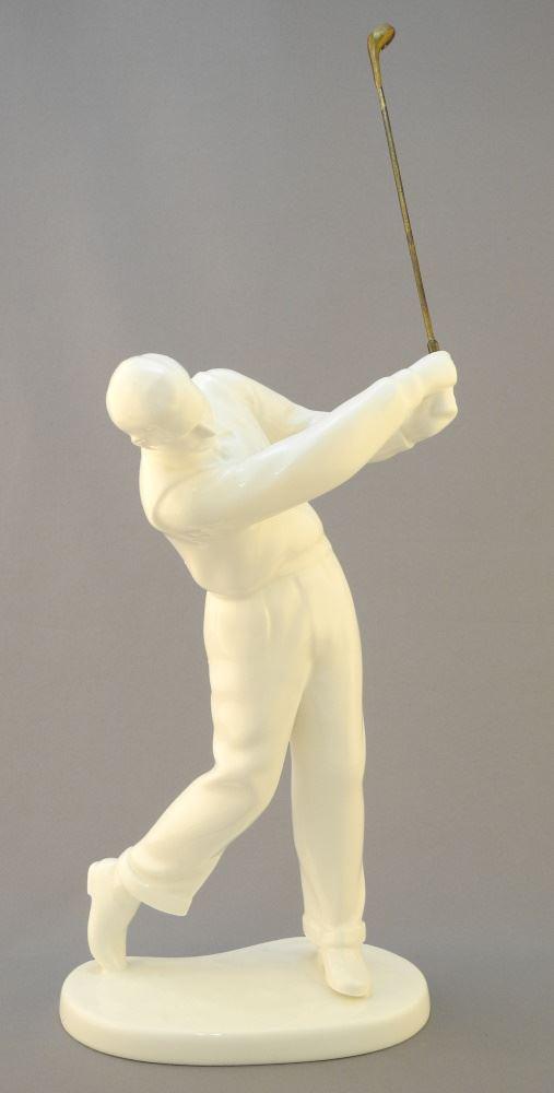 Noritake Porcelain "Golfer" Figure, 10"h.: Noritake Porcelain "Golfer" Figure, 10"h.