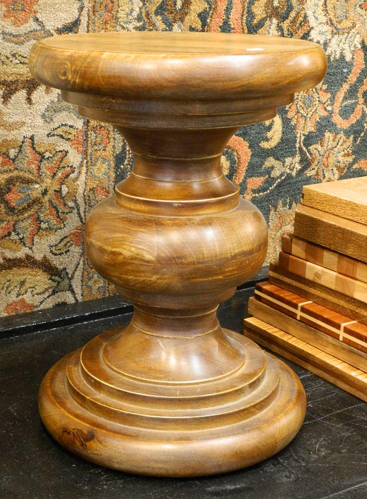 Pier 1 Wood Column Stool, 20 7/8"H.: Pier 1 Wood Column Stool, 20 7/8"H.