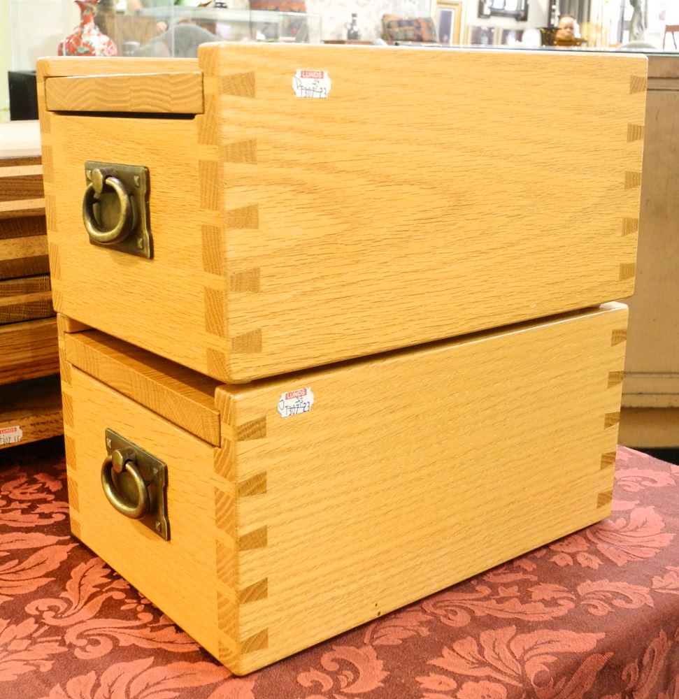 Pair of Dovetailed Oak Storage Boxes, 6" X 12" X 8".: Pair of Dovetailed Oak Storage Boxes, 6" X 12" X 8".