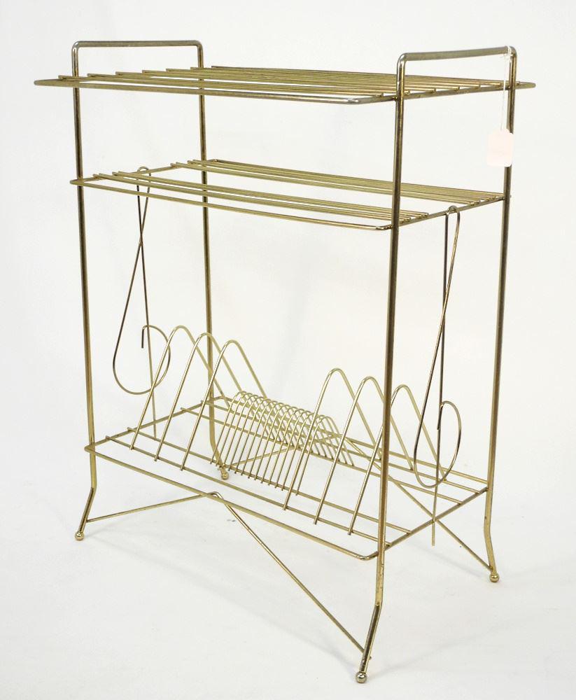 1950 Wire Record Rack, 25 1/2" x 19" X 14". (1 of 3)