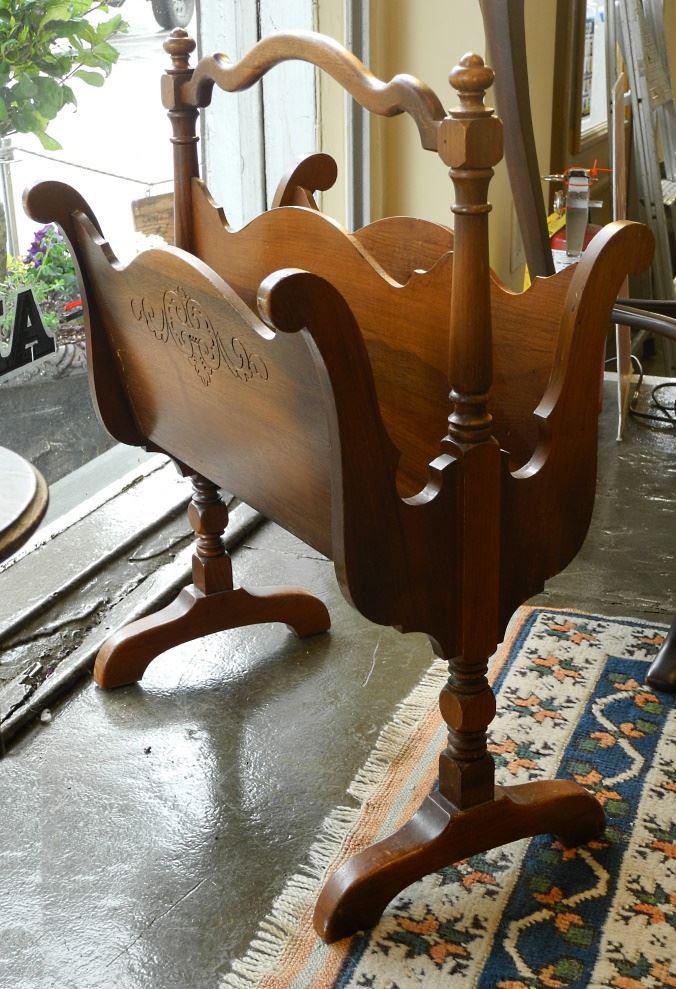 Gibbard Walnut Magazine Rack, 19" w.: Gibbard Walnut Magazine Rack, 19" w.