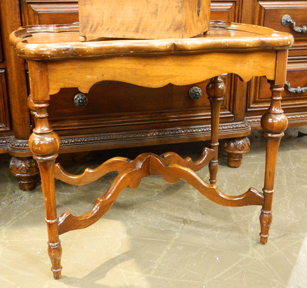 Baroque-Style Canadian Walnut Occasional Table 24" W. (1 of 2)