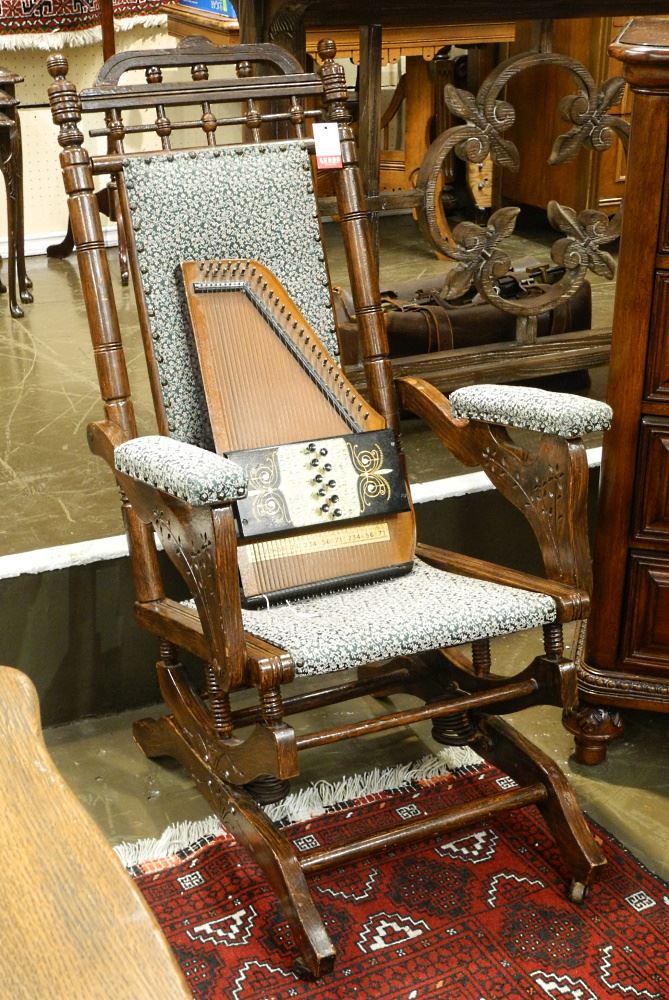 Victorian Upholstered Platform Rocker. (1 of 1)