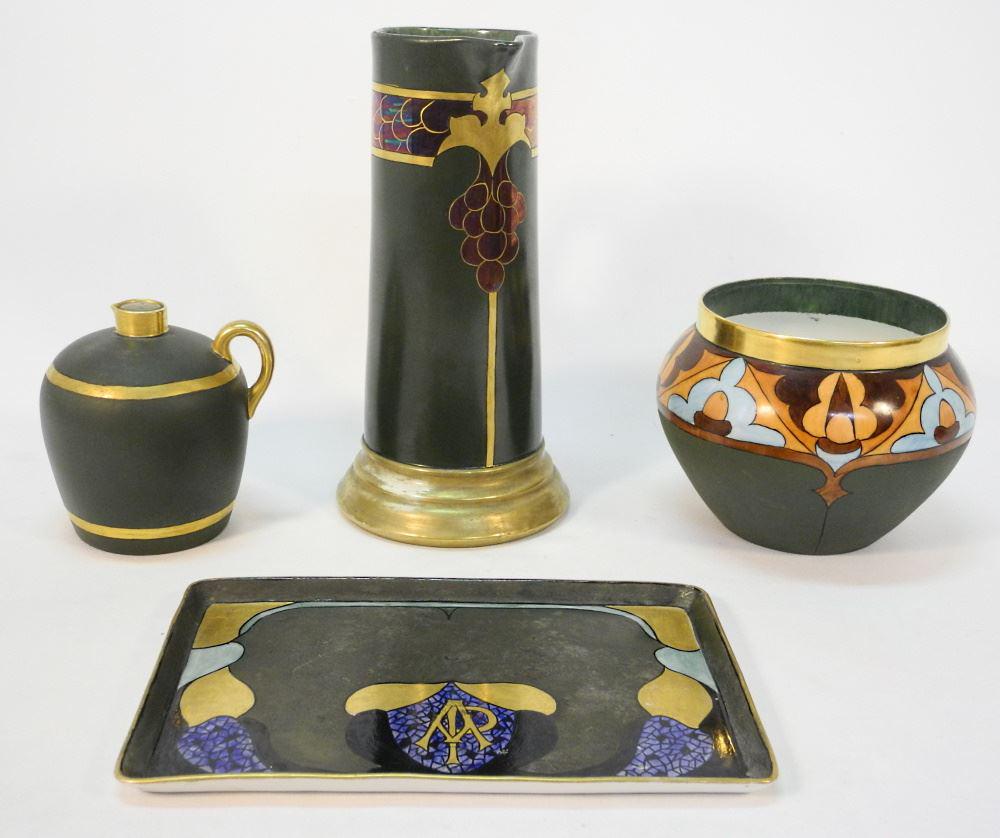 4 Pcs of Hand Painted Porcelain Circa 1907, 12 1/8"H. (1 of 3)