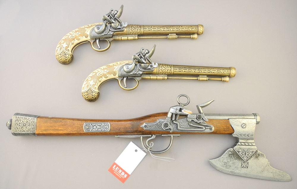 3 Replica Spanish Pistols, 12 - 21 1/2" L. (1 of 4)