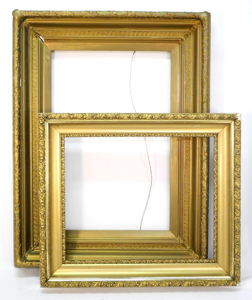 Two Gilt Picture Frames, 20 1/4" X 30 1/4"& 19 3/8" X 23 3/8": Two Gilt Picture Frames, 20 1/4" X 30 1/4"& 19 3/8" X 23 3/8"