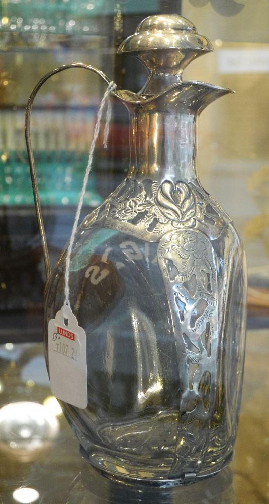 Haig's Mexican Silver (Marked) Overlay Jug, 7 5/8". (1 of 1)