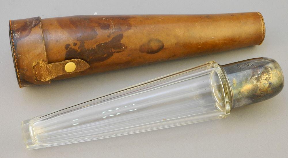 Vintage.800 Silver Capped Hunting Flask with Leather Case (1 of 4)