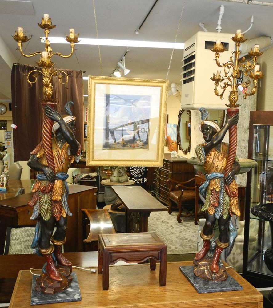 Pair of Blackamoor Candleabra.: Pair of Blackamoor Candleabra.