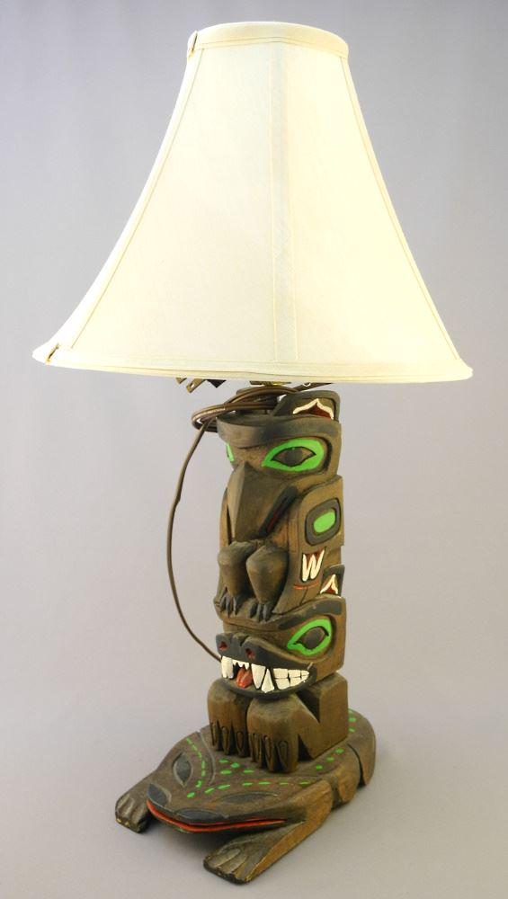 Cicero August Table Lamp, Carved Section 11 3/8". (1 of 6)