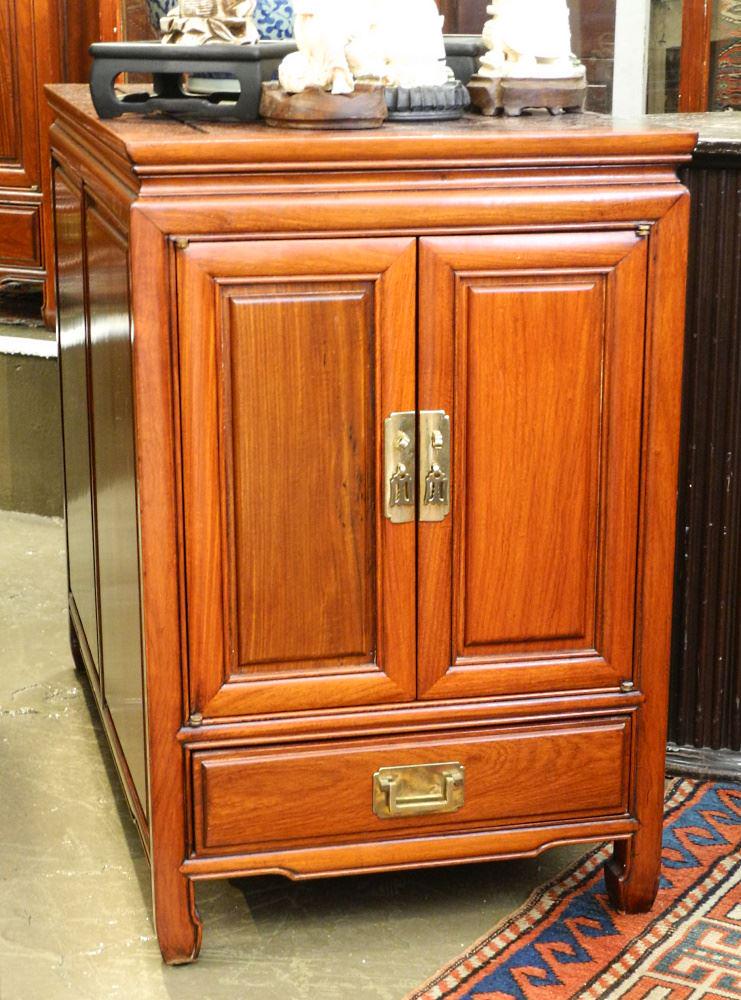 Asian Rosewood Long Cabinet, 30" x 20" x 35". (1 of 3)