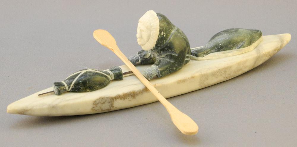 Inuit "Kayak" Figure, Pamialok 2003 7 1/4"L (1 of 4)