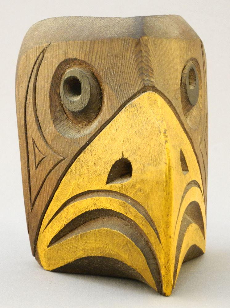 Miniature Northwest Coast "Eagle" Mask Signed Fioxo J.'85, 4" x 3 1/8" x 3 1/8". (1 of 3)
