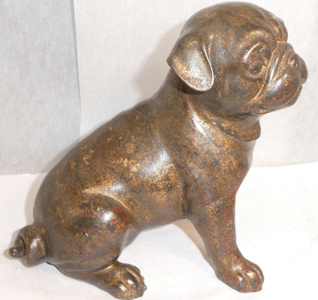 Gilt and Lacquered Bronze Dog Figure, 7" h. (1 of 4)