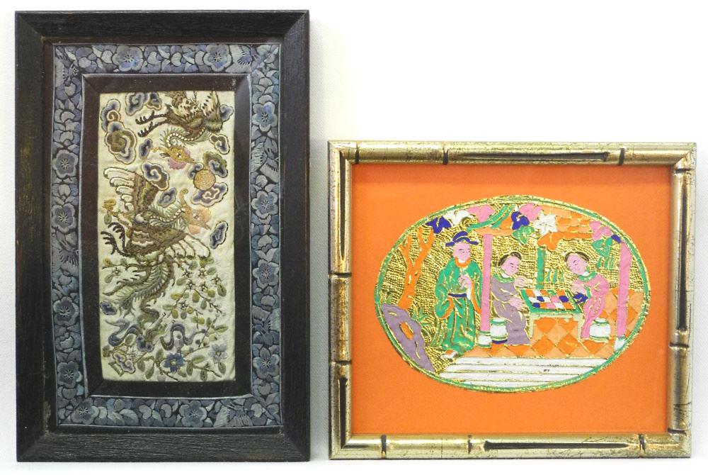 2 Chinese Works; Mandarin Silk & Firecracker Label, larger 8 3/8" x 5". (1 of 3)