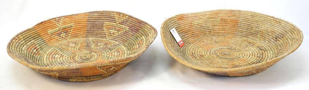 Two Basketry Dishes, 18" Diam.: Two Basketry Dishes, 18" Diam.
