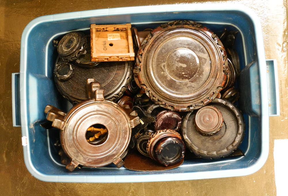 Collection of Various Chinese Wood Vase Stands (1 of 1)