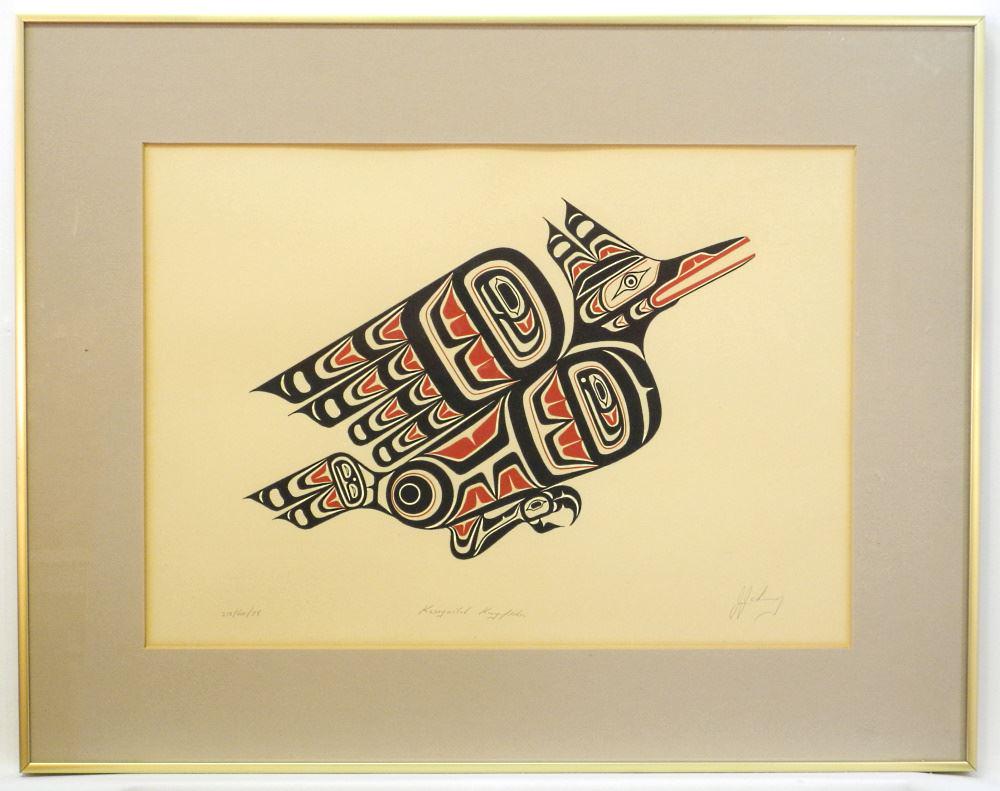 Limited Edition Print, Signed J.J. Johnny, 13 3/8" X 18 3/4"Kingfisher" toning noted. (1 of 3)