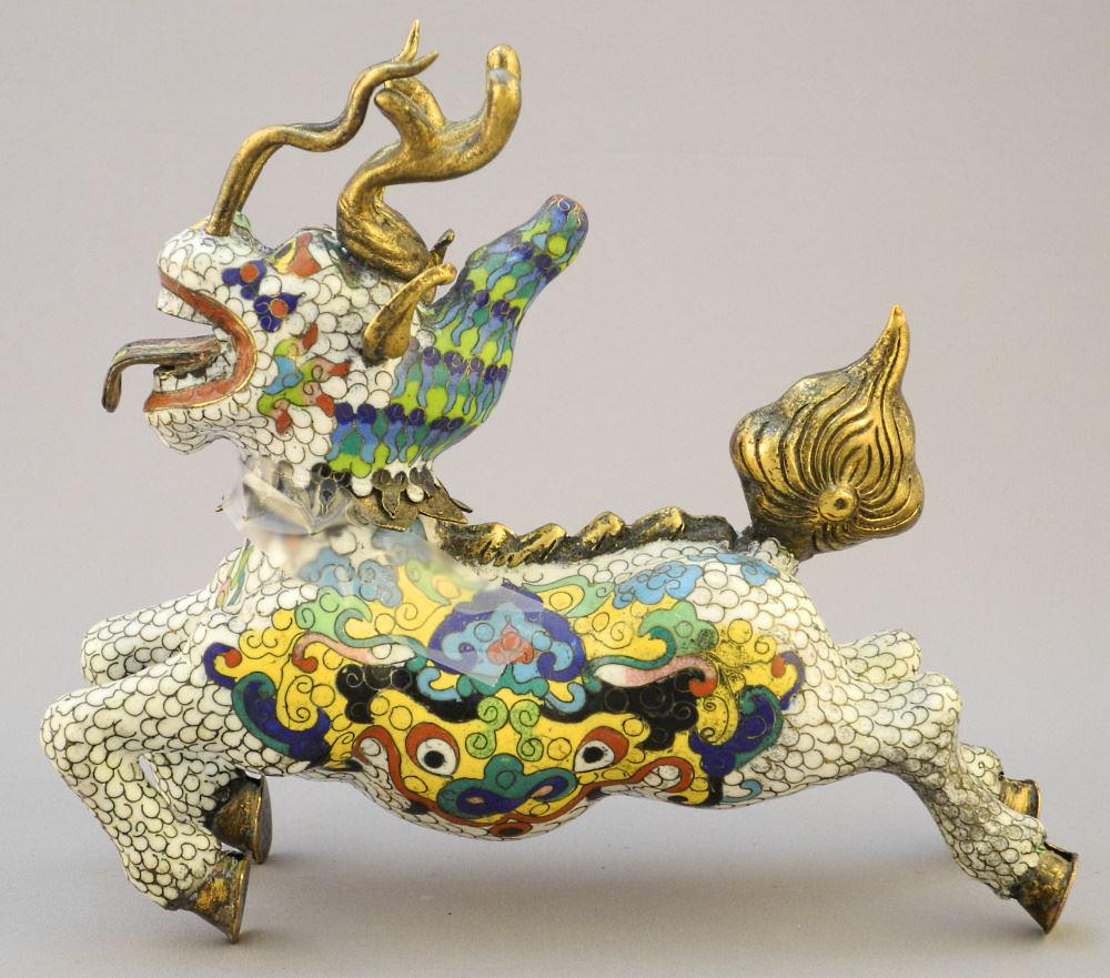 Chinese Cloisonne Celestial Horse in Two Sections, 7 1/4"l. (1 of 3)
