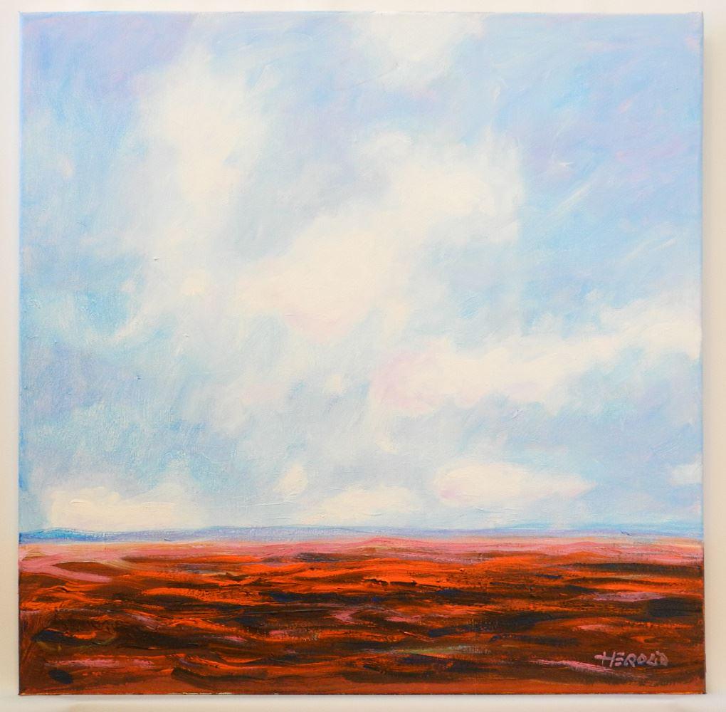 Oil on Canvas Signed (Hans) Herold, 24" x 24", "The Big Land".: Oil on Canvas Signed (Hans) Herold, 24" x 24", "The Big Land".