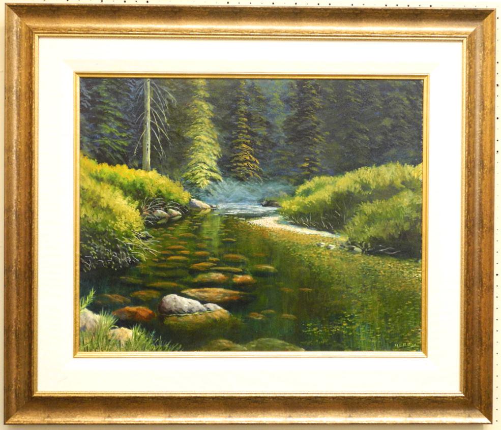 Acrylic on Canvas Signed M. E. Phillips (Murray), 24" x 30", "Sumallo Grove".: Acrylic on Canvas Signed M. E. Phillips (Murray), 24" x 30", "Sumallo Grove".