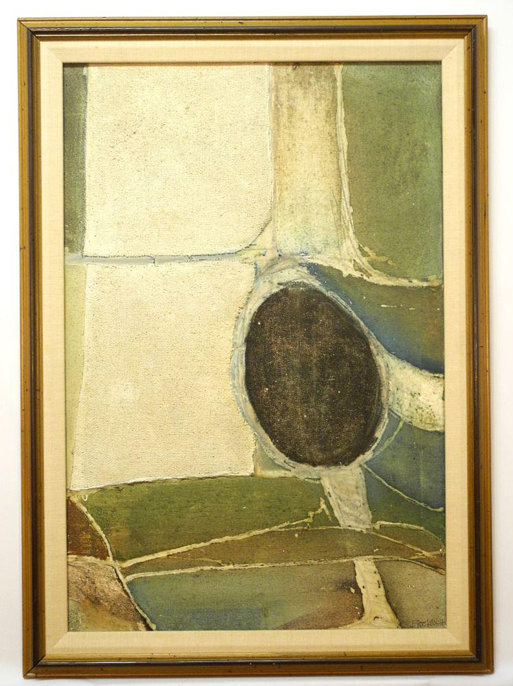 Oil on Canvas Signed C Brookman, 3' X 2',"Formation # 3". (1 of 9)