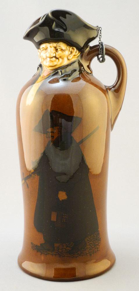 Royal Doulton "Watchman" Decanter with Silver Stopper, base engraved, 10". (1 of 4)