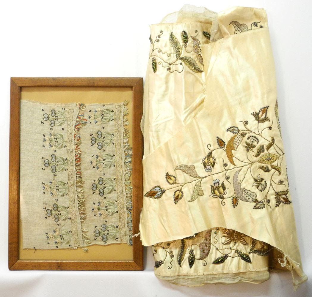 Collection of Embroidery & Stitching Panels (1 framed), Largest 50 1.2 X 23" (1 of 6)