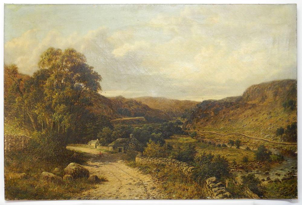 Oil on Canvas signed W.H. Mander verso, 24" x 36", "In The Lledr Valley" unframed. (1 of 8)