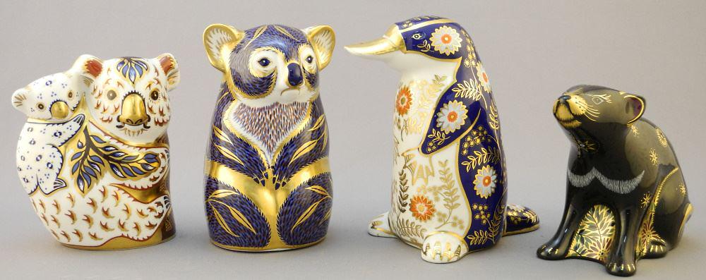 4 Royal Crown Derby Paperweights; Tasmanian Devil/Koala/Koala & Baby/ Platypus. (1 of 4)