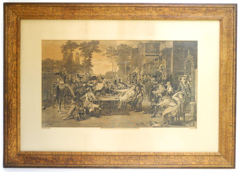 1877 Engraving after David Wilkie, 15 1/2" X 27 3/4". (1 of 4)