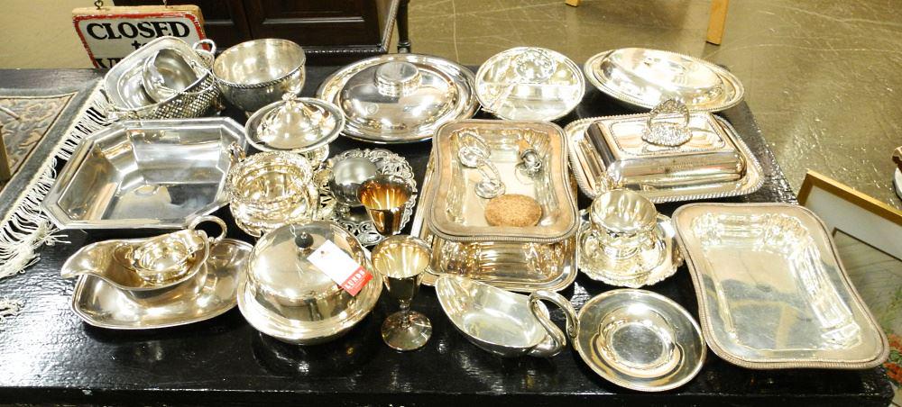 Collection of Estate Silver Plated Wares. (1 of 3)