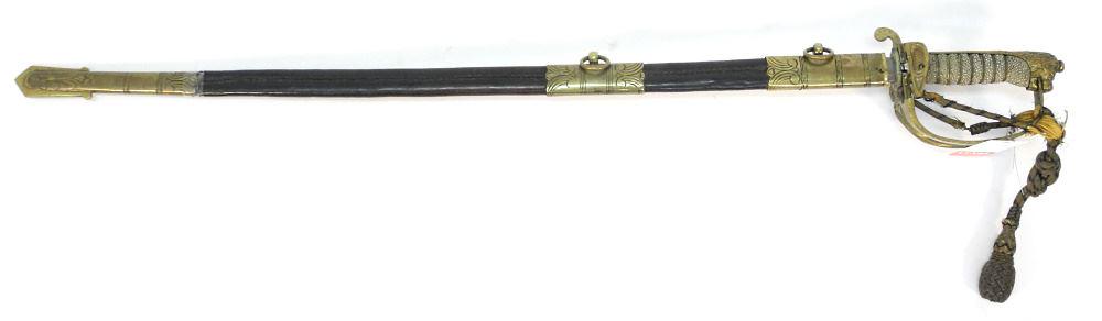 Naval Officer's Sword, as found - Sheath & Hilt noted, 37 1/3"l. (1 of 4)