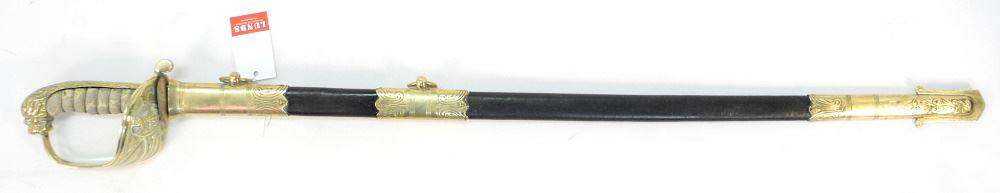Naval Officer's Sword VR, 37 1/2" L. Handle condition noted. (1 of 7)