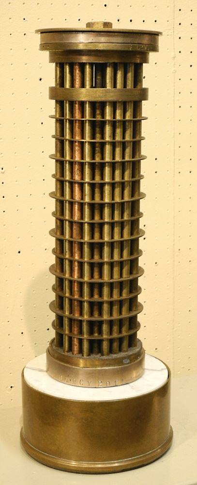 Bronze & Copper Assembly on Marble Base Signed Darcy (Gould) 2011, 27 x 7 3/4" Diameter (1 of 7)