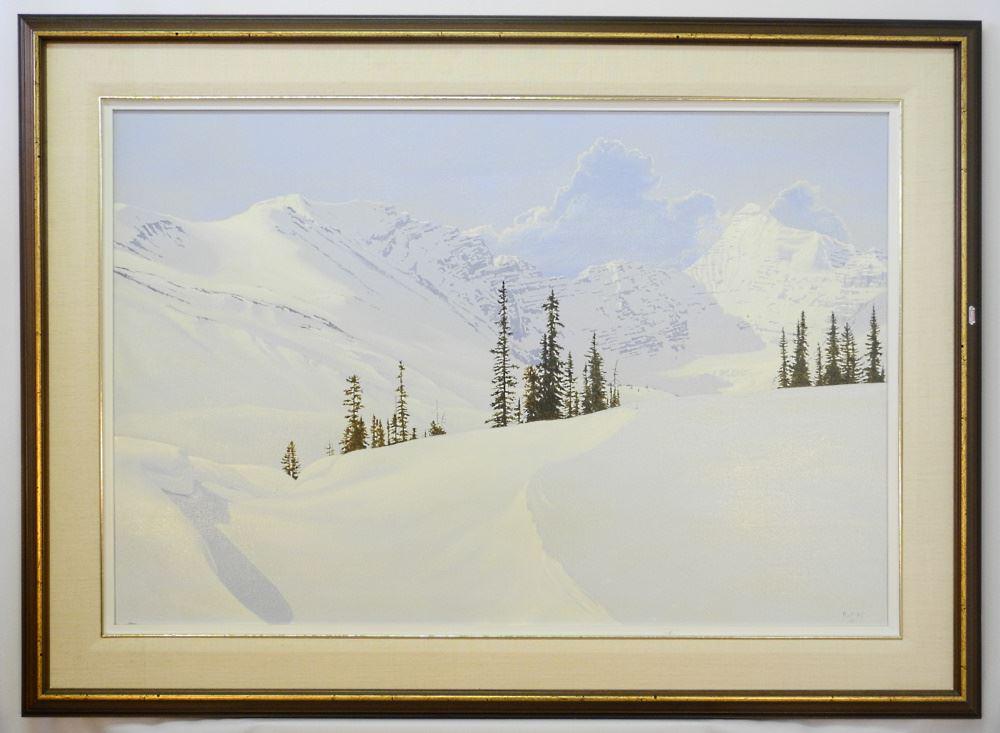 Oil on Canvas Signed RAF (Ted Raftery), 23 1/2" x 35 1/2", "Lake Louise". (1 of 10)