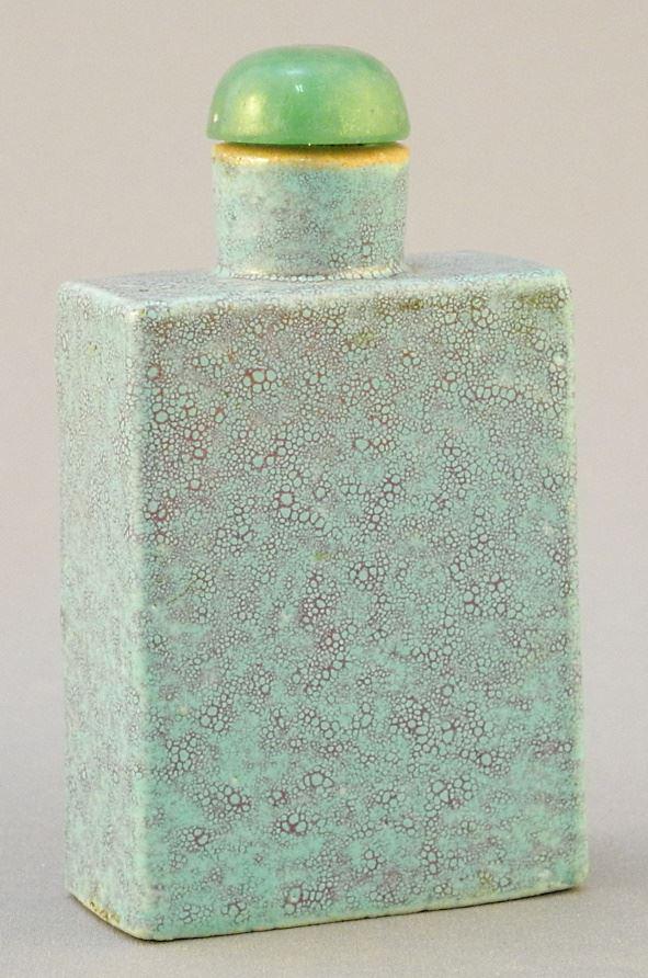 Chinese Qing Robin's Egg Blue Porcelain Snuff Bottle, 2 3/4 x 1 3/4 x 5/8" (1 of 6)