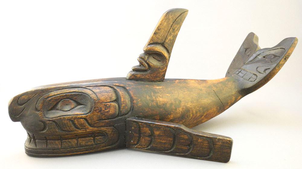 Northwest Coast Carved Wood Orca Figure, 17" l. (1 of 8)