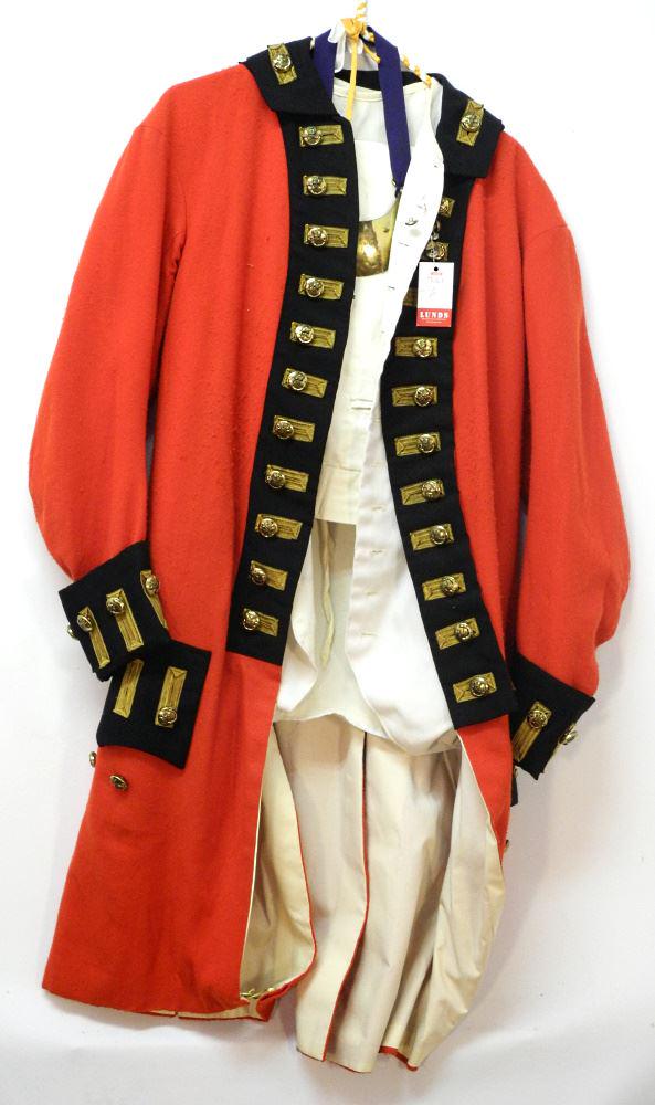 Antique Military Uniform with Gorget and Tricorn Hat. (1 of 5)