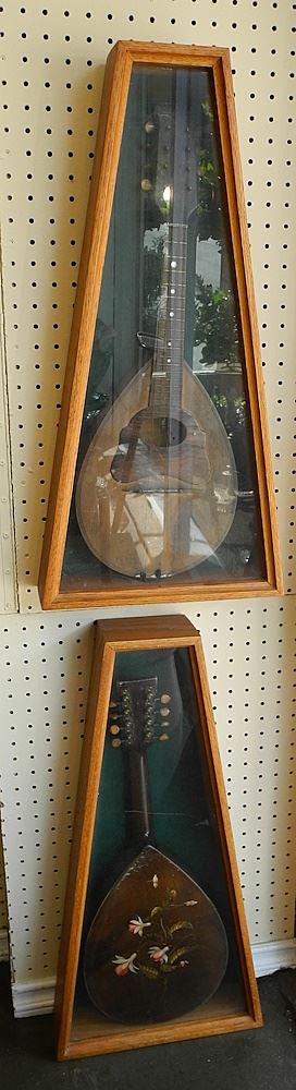 2 Mandolins Framed in Shadow Boxes, 26 1/2"H. (1 of 2)