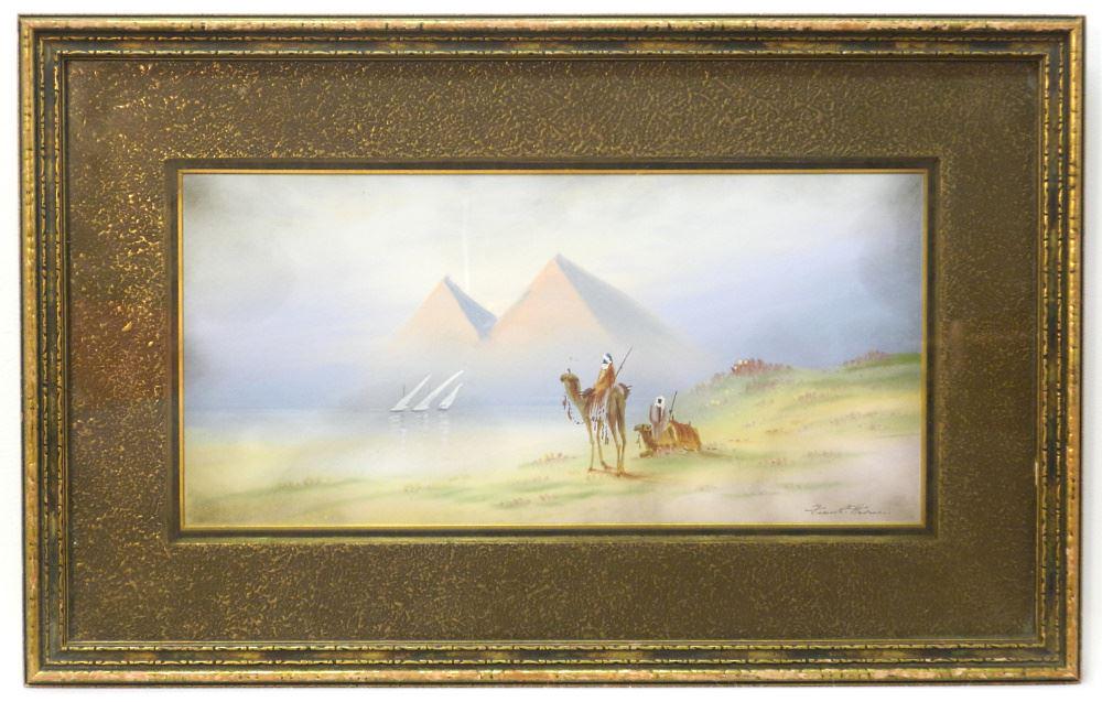 Watercolour Signed Frank R. Holme, 5 1/4" x 11 1/4", "The Pyramids". (1 of 4)
