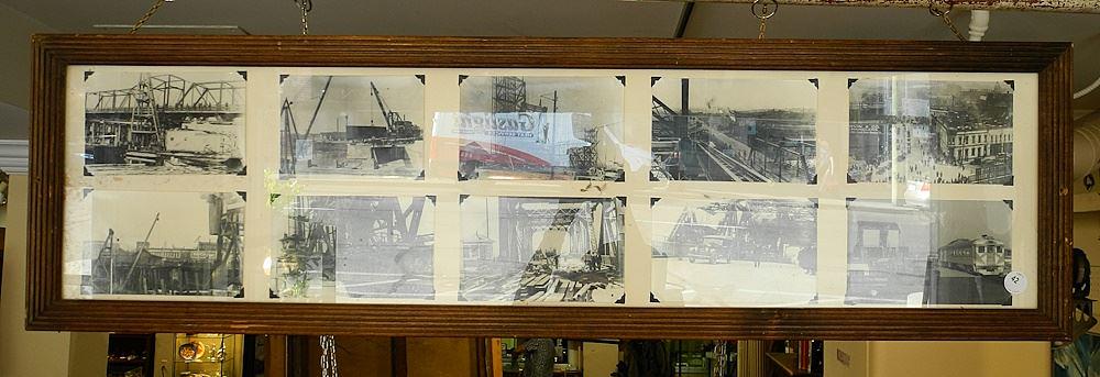 Photographic Archive: Construction Johnson St Bridge, 11 1/4" x 47 1/8" (condition noted). (1 of 3)