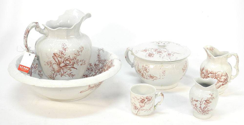 Upper Hanley Semi-Porcelain Pitcher and Basin Set. (1 of 4)