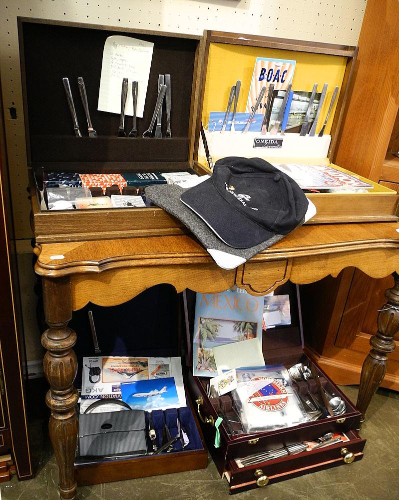 4 Cartons of Vintage Airline Cutlery & Items of Interest. (USA,Japan, NZ, Australia): 4 Cartons of Vintage Airline Cutlery & Items of Interest. (USA,Japan, NZ, Australia)