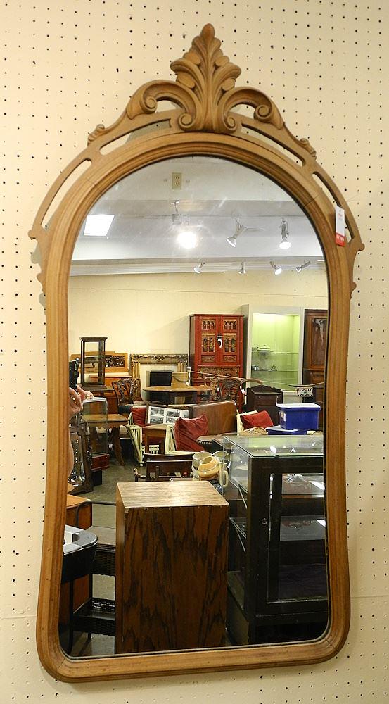 19th Century Walnut Framed Mirror, Finish Stripped, 45 3/4"H (1 of 1)