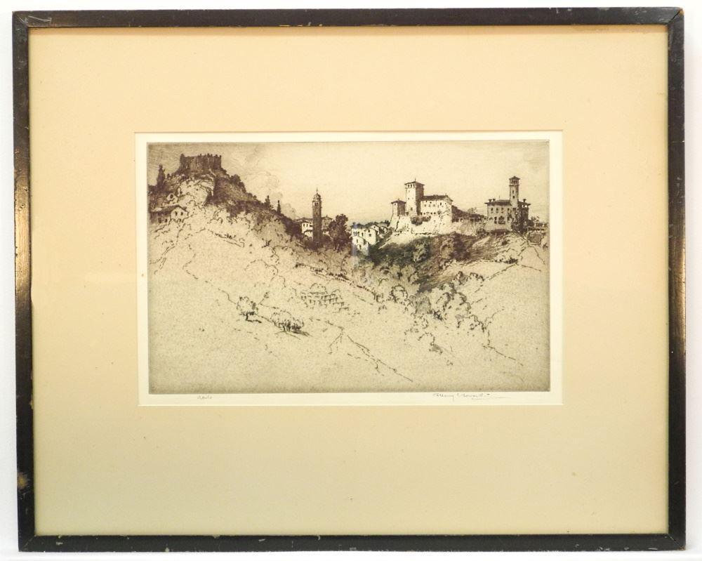 Etching Signed E. Albany - Howarth, 8" x 12 1/2", "Asolo". (1 of 3)