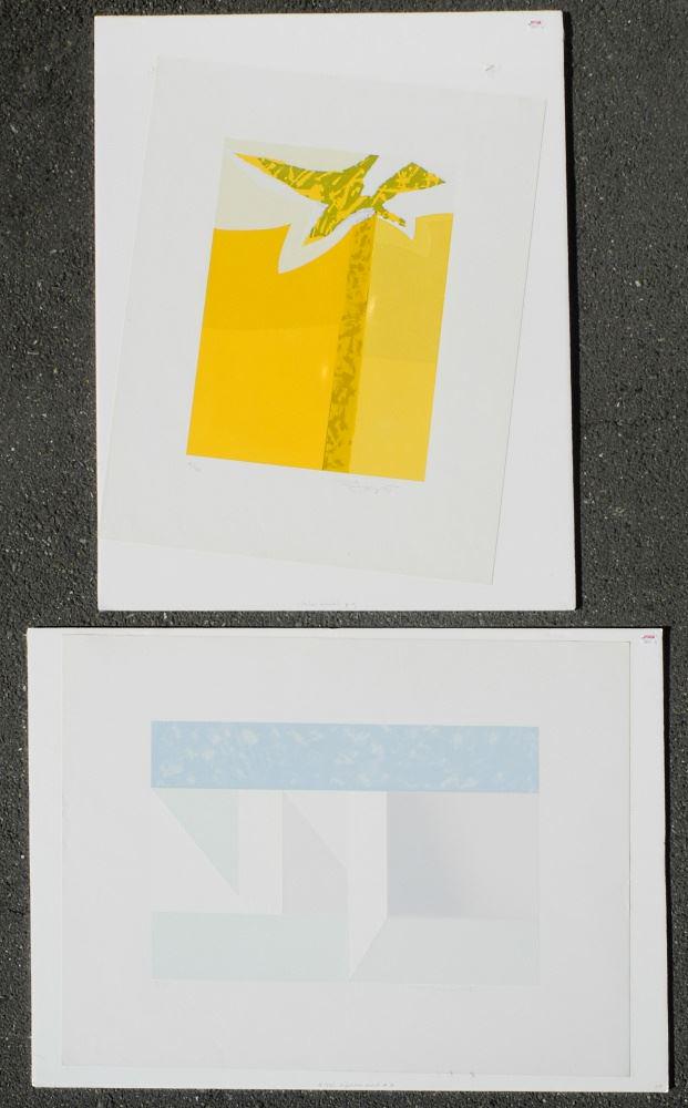 2 Serigraphs Signed F.(Flemming) Jorgensen '71 & '74, 20" x 26", Various Subjects. (1 of 3)