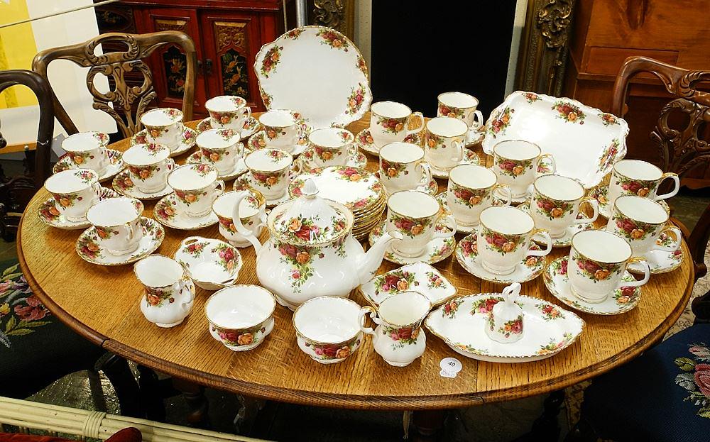Set of Royal Albert "Old Country Roses" Dinner China. (1 of 1)