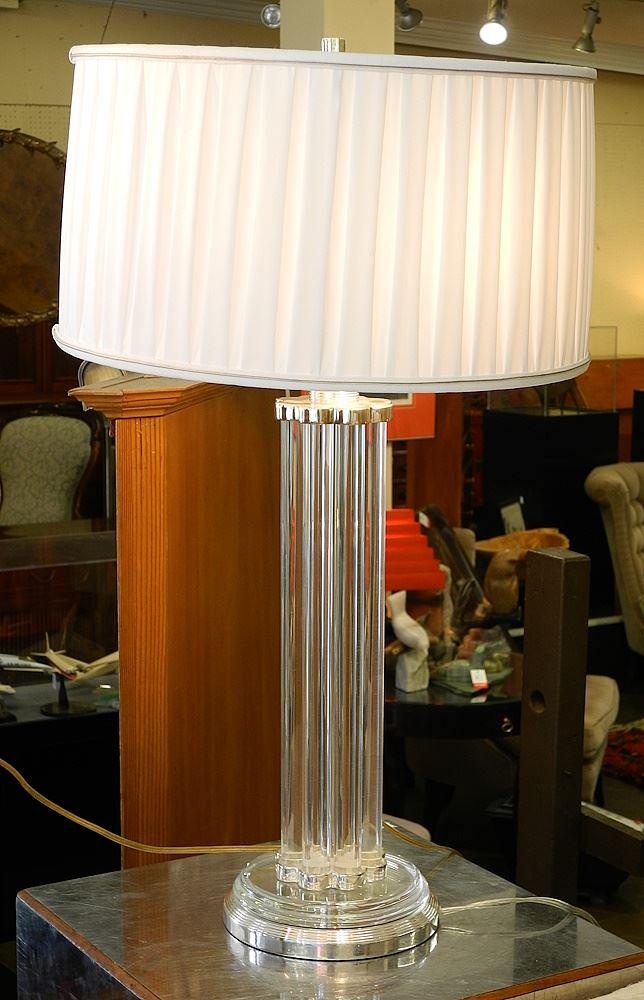 Pair of BZ Decorative Crafts Acrylic Column Table Lamps, 30 1/4"H. (1 of 2)