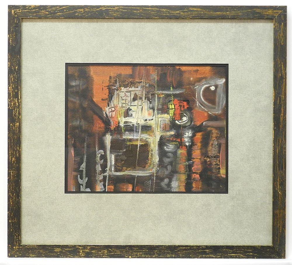 Watercolour signed J(Jean) Richards, 9" x 11 1/2", "Abstract". (1 of 4)
